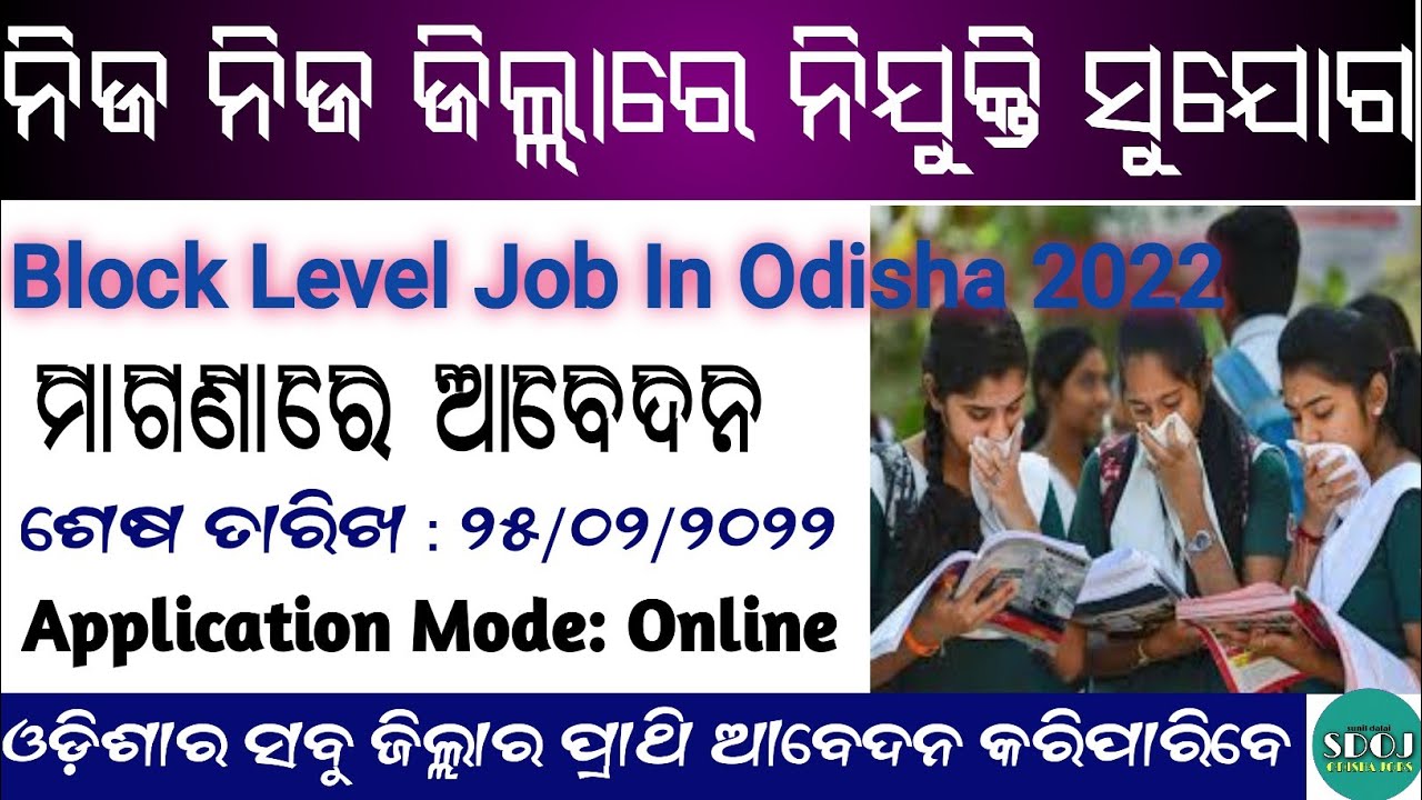 Odisha Block Level Jobs Vacancy 2022 ! Block Level Job In Odisha 2022 ! Odisha Govt Jobs 2022