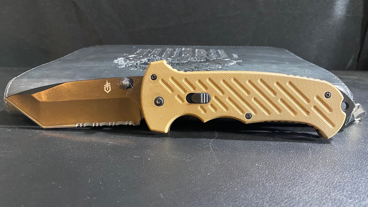 Gerber Gear 06 Fast Assisted Opening Knife Serrated Tanto Blade Coyote Brown