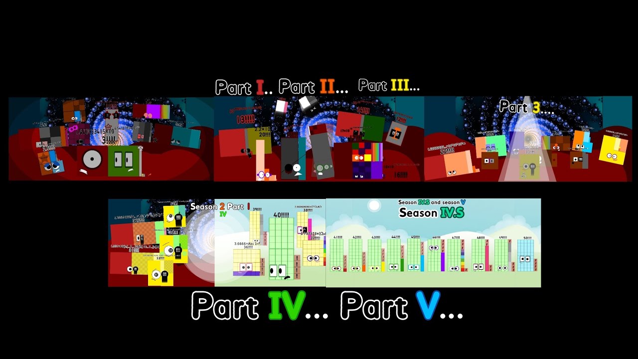 Numberblocks quadrofactorial band Part I to V but cinematic mode 