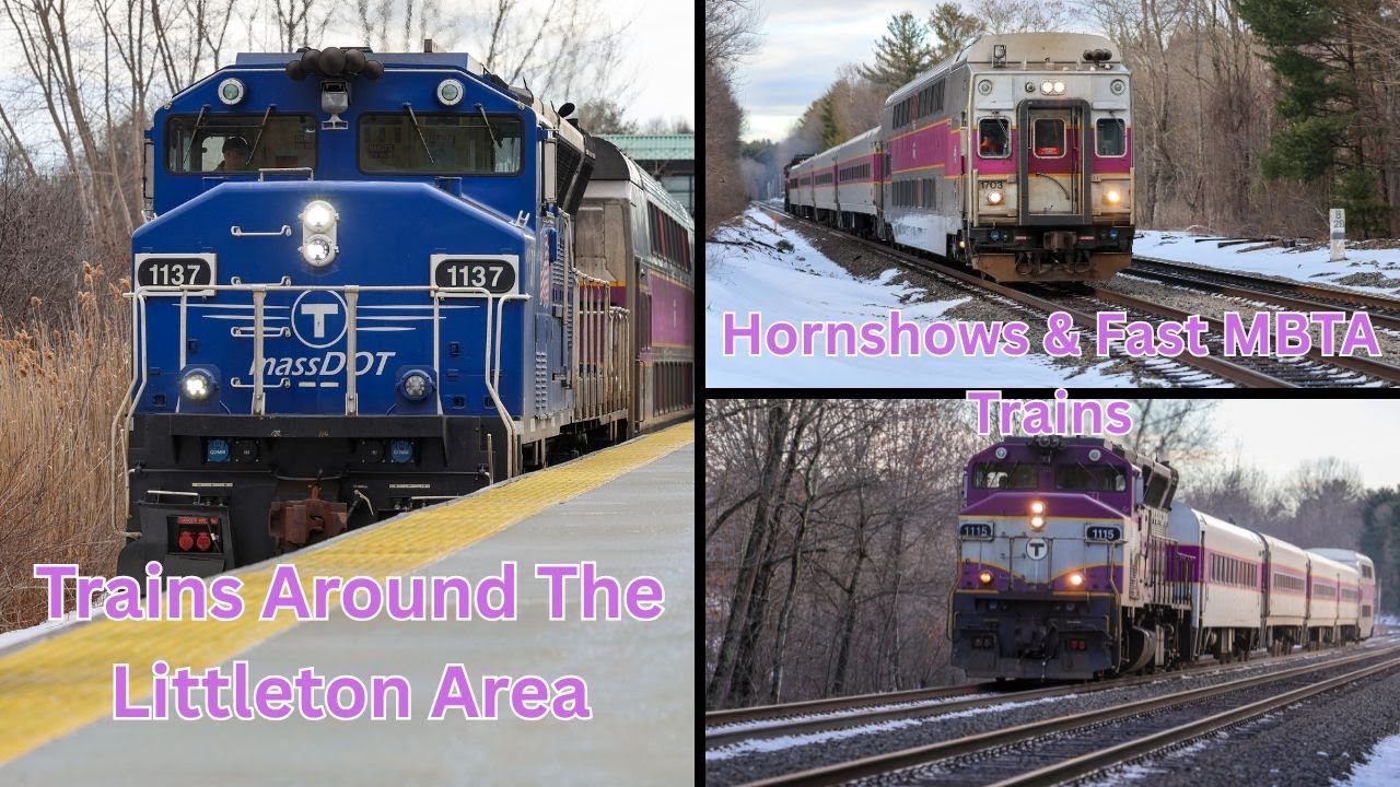 Trains Around The Littleton Area | Station, Crossings, Hornshows, and Fast MBTA Trains | 1/8/2026