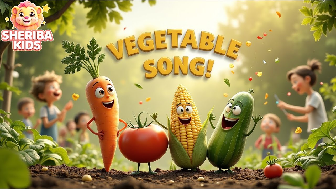 Vegetable Rhymes for Kids | Learn Vegetables with Fun Songs | Sheriba Kids