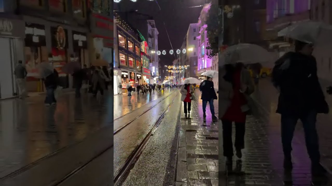Walking Through Taksim in the Rain 🇹🇷#turkey #fyp #travel #istanbul #rain 