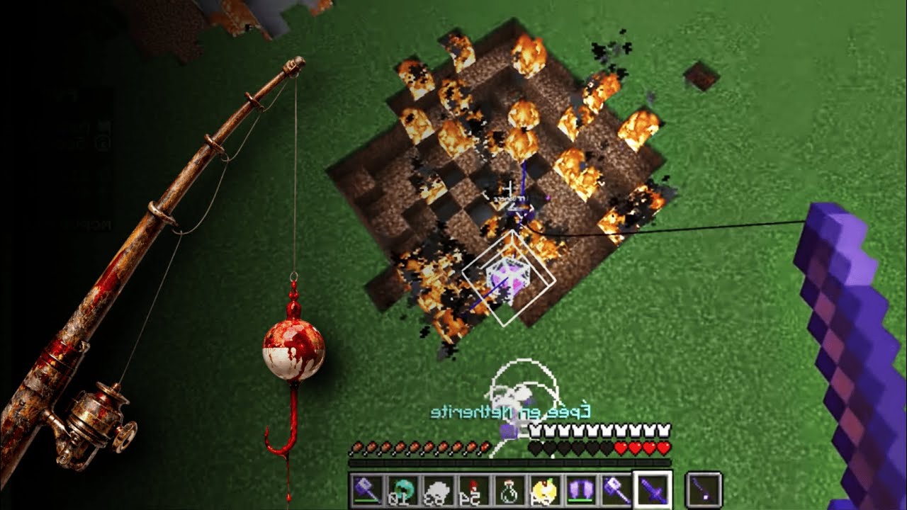 La Canne à Peche est l'arme la plus forte de minecraft | rod/mace/elytra compil 2