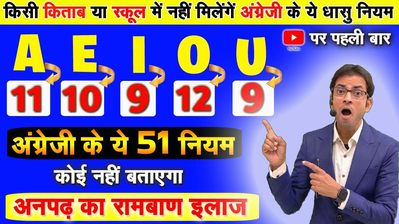 A, E, I, O, U के उच्चारण के 51 जादूई नियम | अंग्रेजी पढ़ने लिखने बोलने के सभी उच्चारण नियम | Reading
