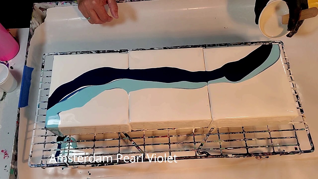 (112) Fluid Art Acrylic Pouring: Blown Ribbon Pour Triptych acrylic painting tutorial visual arts