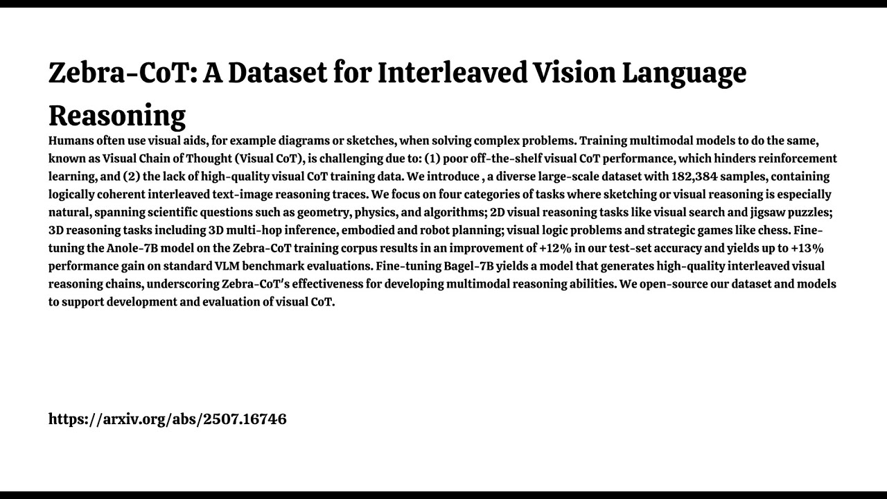 Zebra-CoT: A Dataset for Interleaved Vision Language Reasoning