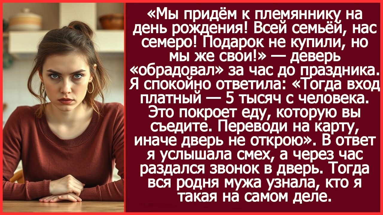 Мы придём к племяннику на день рождения! Всей семьёй, нас семеро! Подарок не купили, но мы же свои!