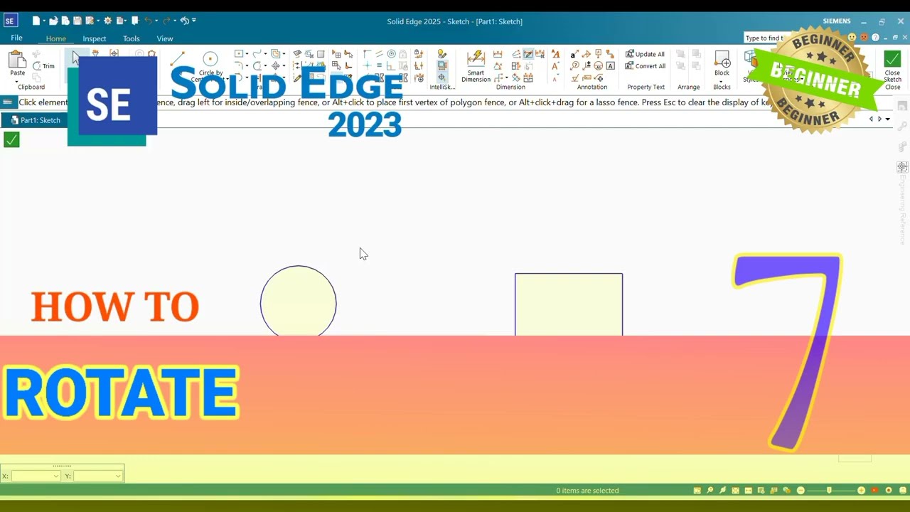 HOW TO ROTATE IN SOLID EDGE || PART 7