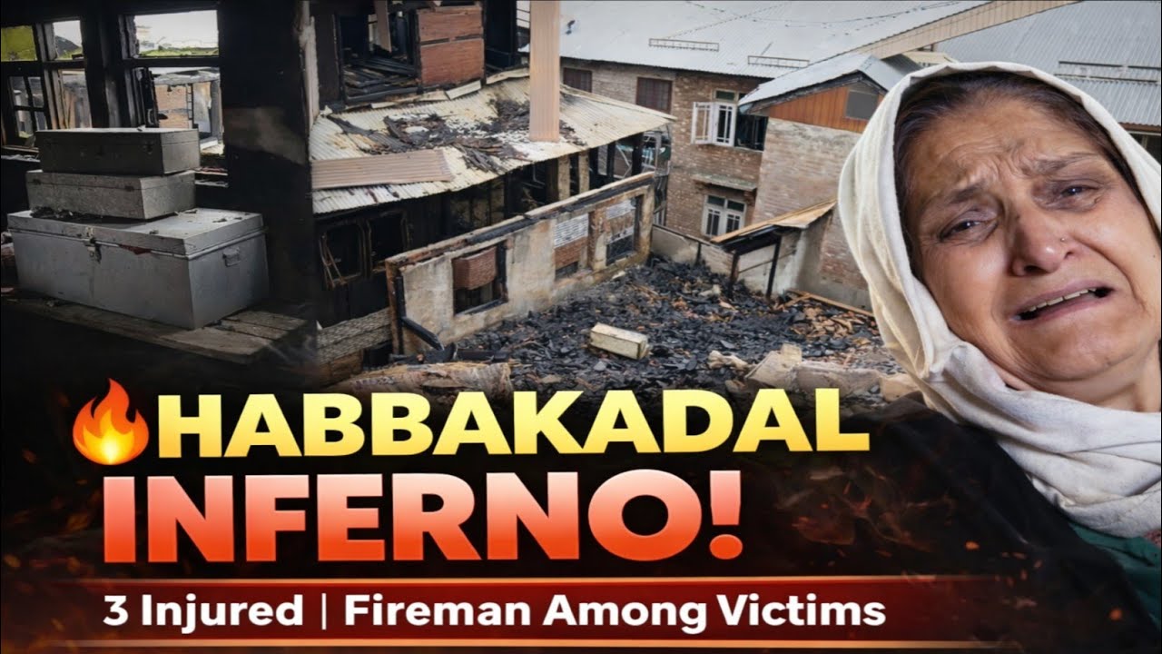 6 Houses Damaged in Massive Habba kadal Fire | 3 Injured Including Fireman | Srinagar Blaze