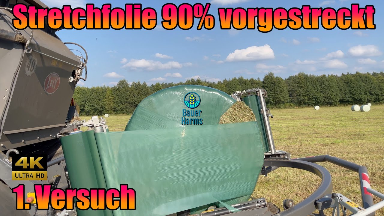 Zum ersten mal  Stretchfolie 90 % vorstrecken. Meine ersten versuche auf der Lely RPC 160. Duoplast