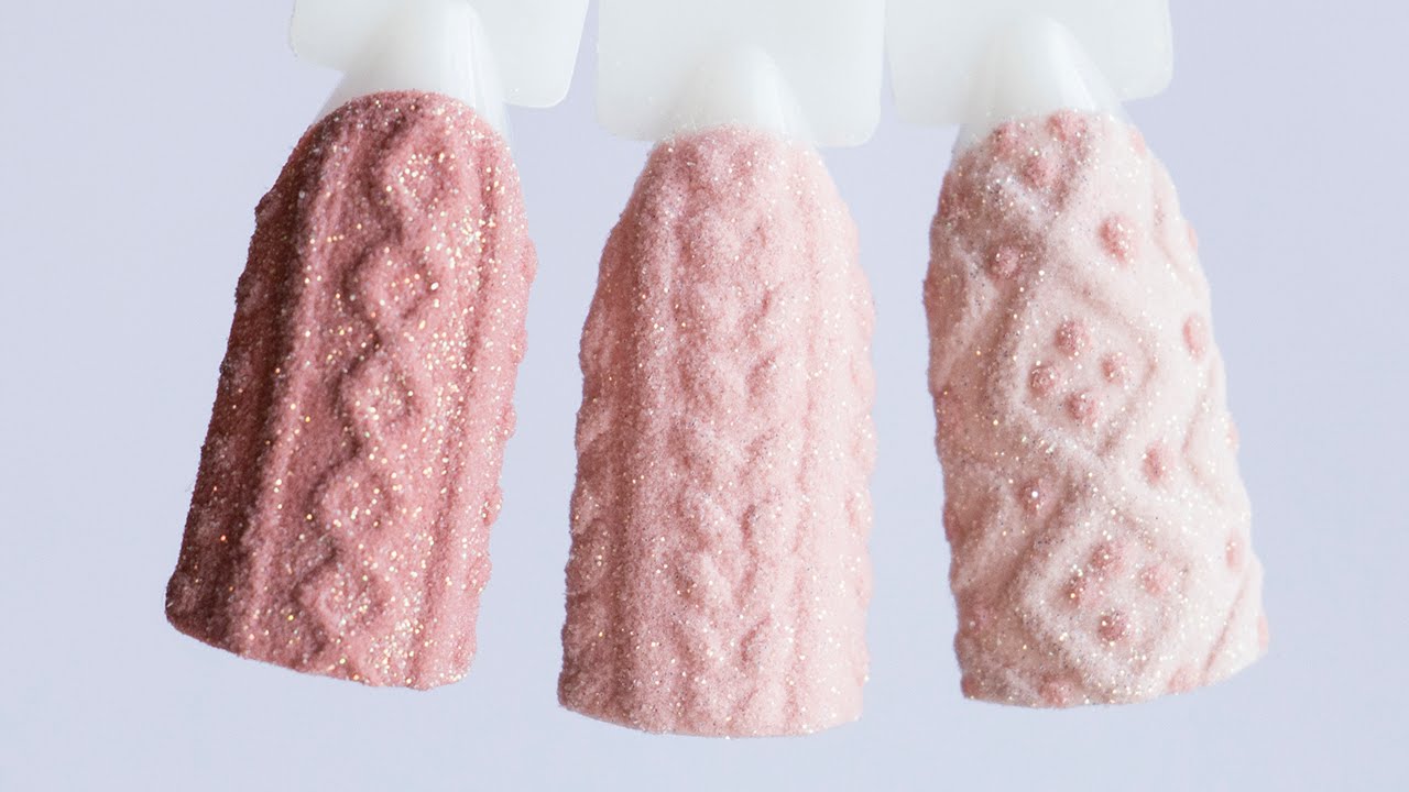 Дизайн ногтей Свитер! Маникюр вязка, косичка, свитерок.  3D Sweater Nail Art Tutorial