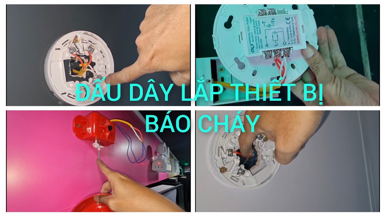 Lắp đặt tủ báo cháy Hochiki HCV-4, (P2) đấu dây lắp thiết bị báo cháy