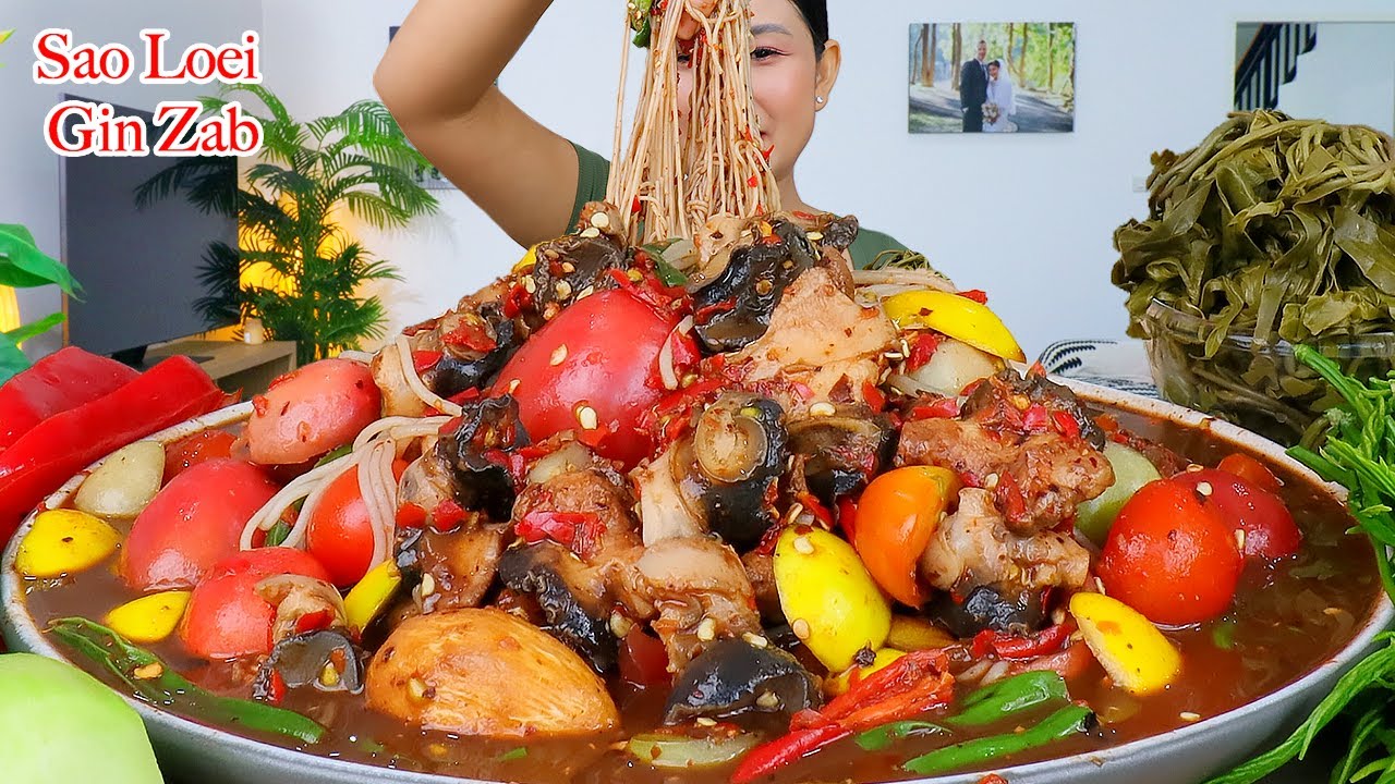 กินตำซั่วหอยโข่งเผ็ดๆ‼️ ขนมจีนเหนียวนุ่ม ชะอมแซ่บๆจ้า  | Mukbang