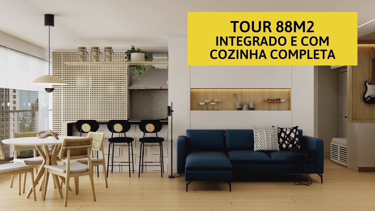 Tour 88m2 - Todo Integrado e Com Cozinha Completa