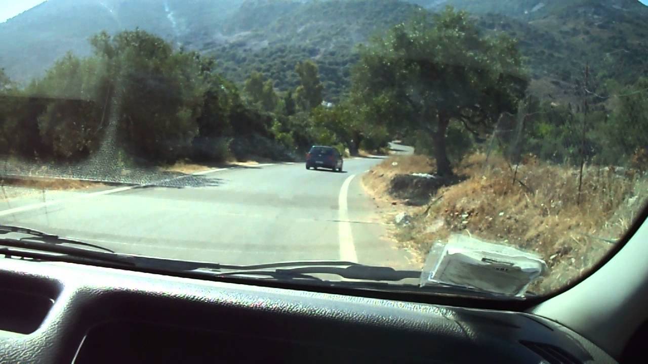 Is the car rolling uphill? Road to Zeus's Cave at Dikteon Andron, Lasithi, Crete