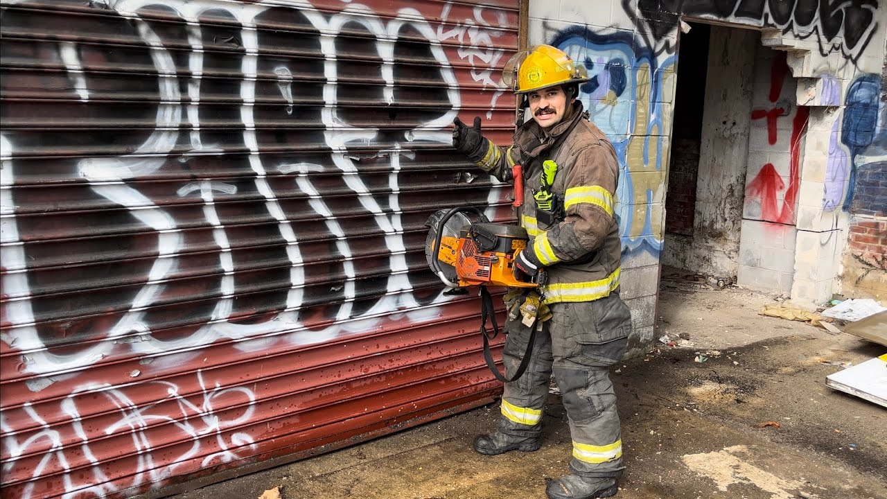 ROLL UP DOOR FORCIBLE ENTRY - Philly Ladder Company-Level Training | Diamond Blade K950 Saw