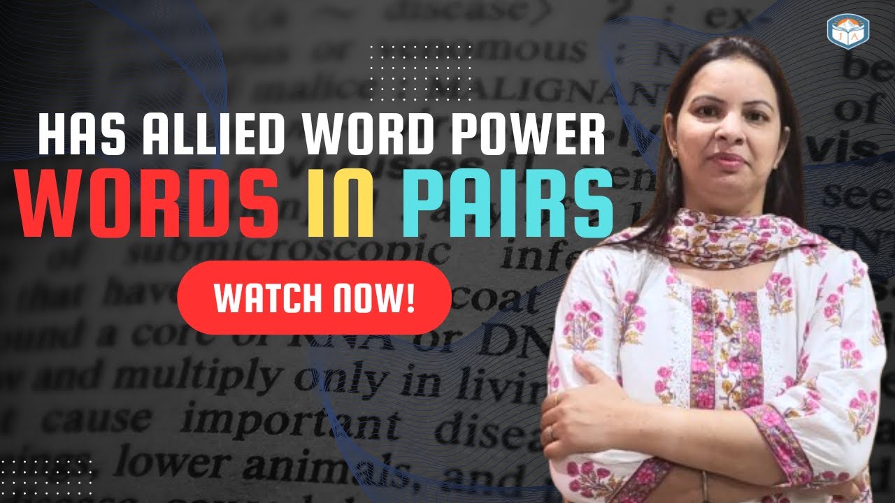 HP Allied | Word Power | Words In Pairs Vocabulary by Gurpreet Mam #joktaacademy #vocabulary #mains