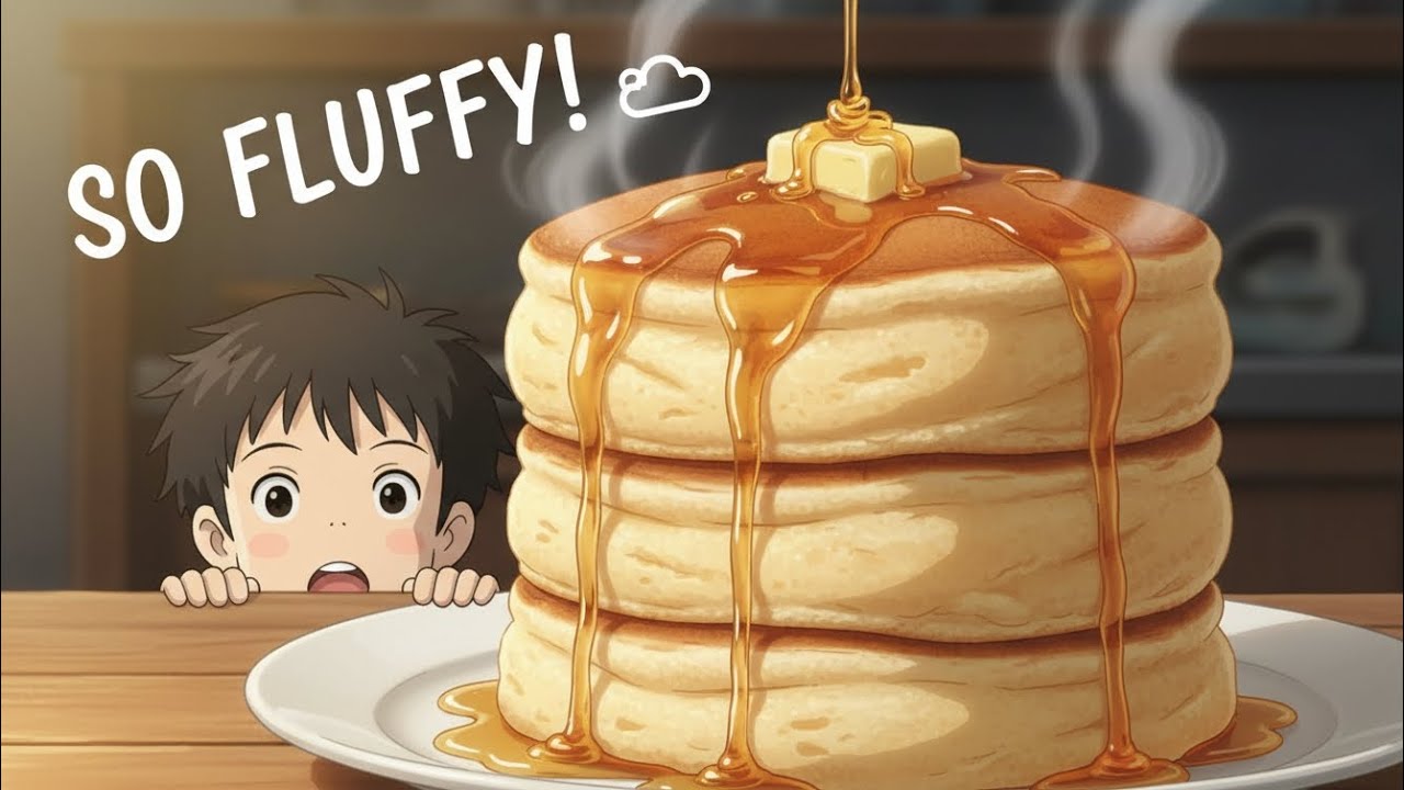 Softest Breakfast Ever! Ghibli Pancakes! 🥺🥞