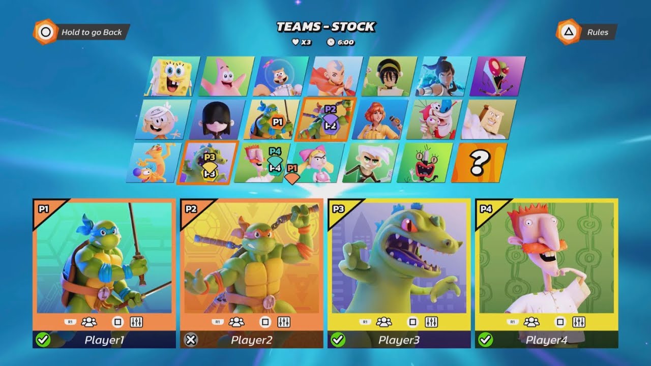 Nickelodeon All-Star Brawl PS5 4-Player Co-Op TMNT Characters V.S. Reptar, Nigel, And Oblina