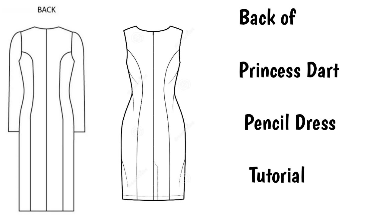 SIMPLIFIED** How to cut the BACK of a princess dart pencil dress