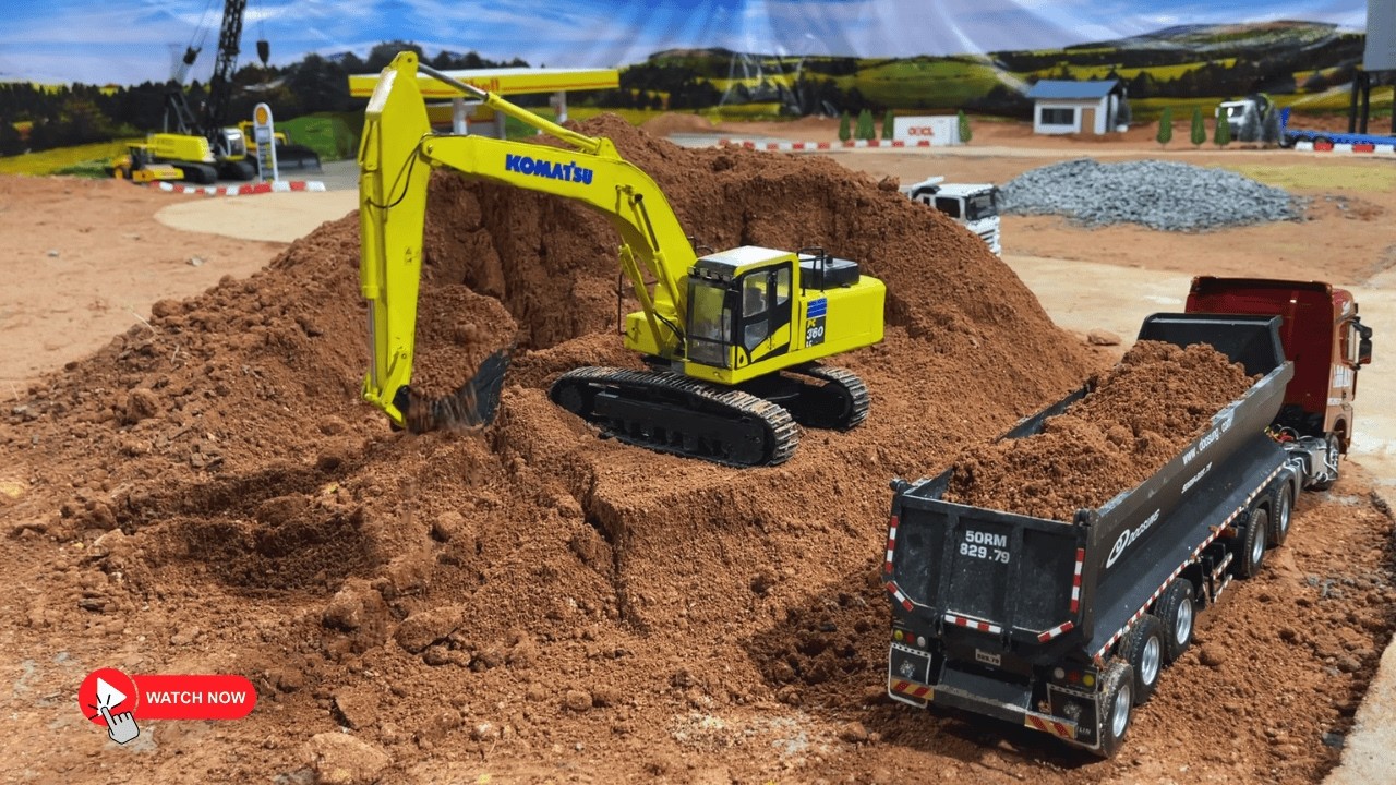 Màn Phối Hợp San Lấp Đất Cực Đỉnh Của Mô Hình Howo Max, Hyundai HD270 & Máy Múc Komatsu RC !!!