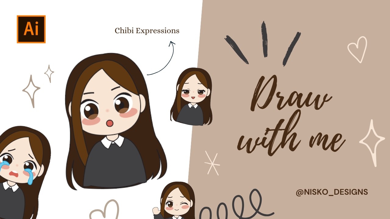 Drawing chibi character in Adobe Illustrator