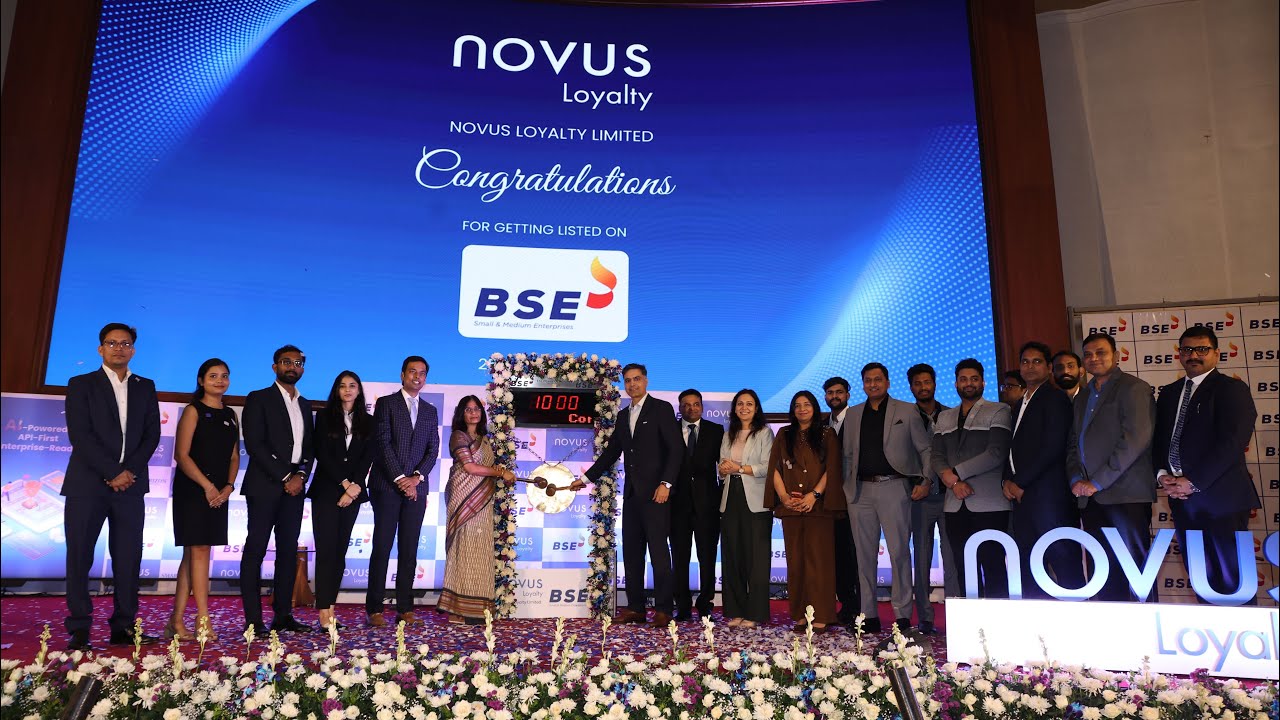 Основные моменты церемонии листинга компании Novus Loyalty Ltd на Бомбейской фондовой бирже.
