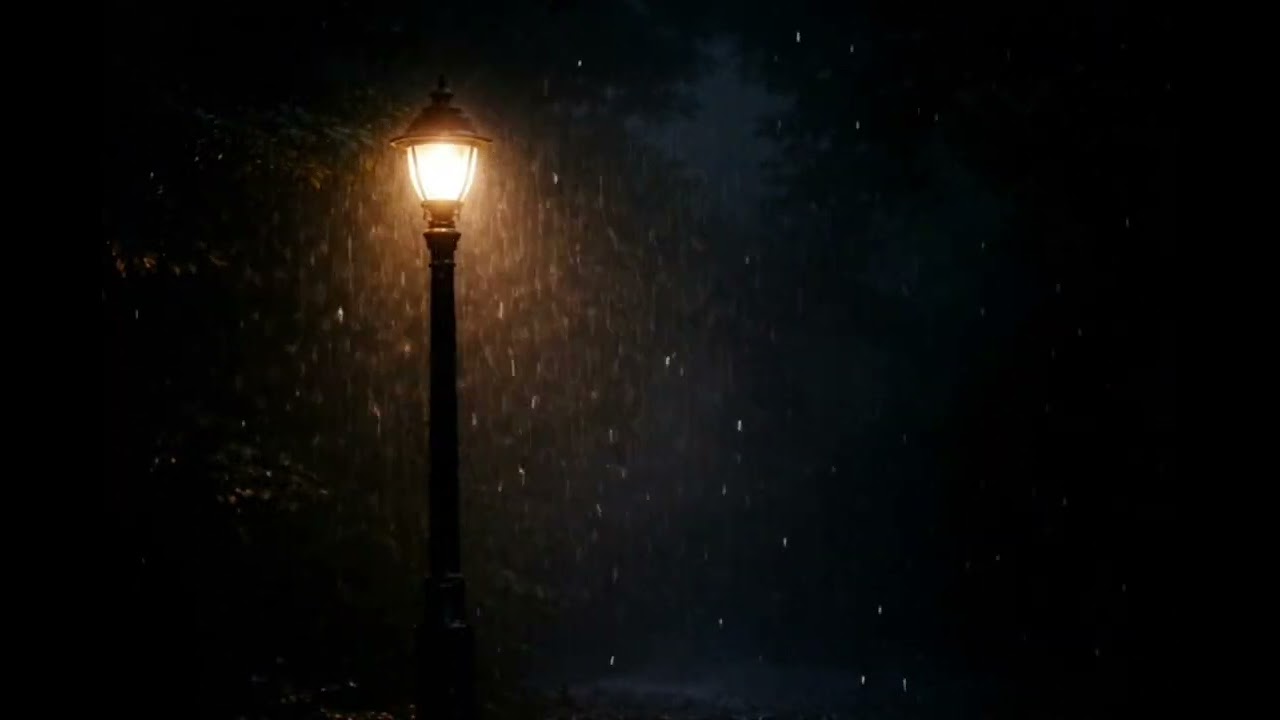 가로등 빗소리 8시간  밤비 백색소음 | 불면증 해소 · 깊은 수면 | Rain Under Streetlight 8 Hours