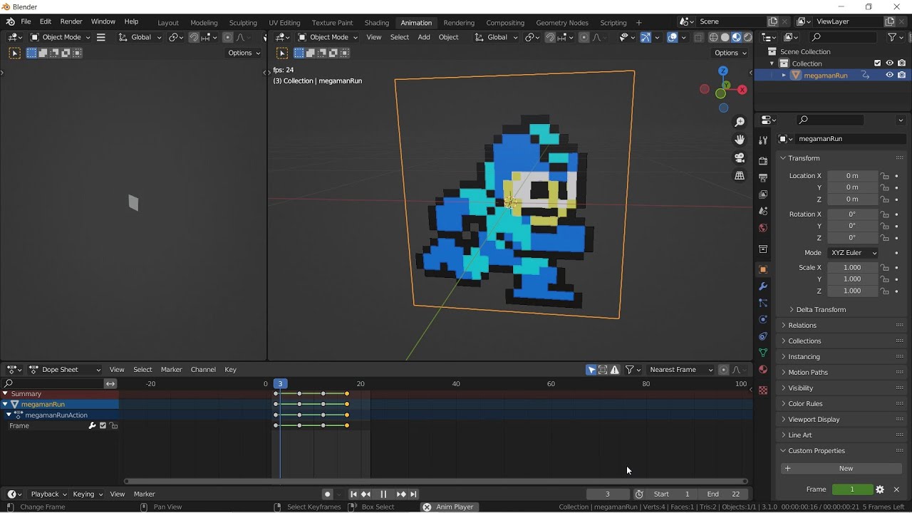 Animating Sprite Sheets in Blender.