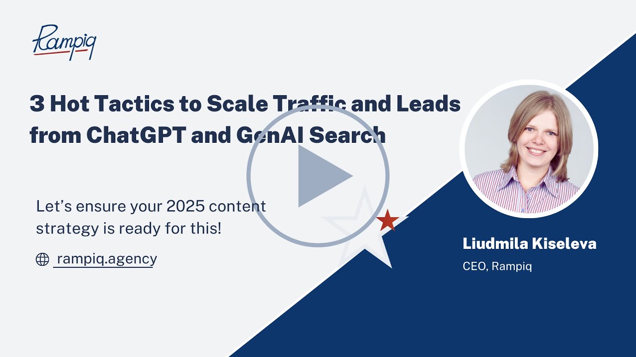 Webinar : 3 Hot Tactics to Scale Traffic and Leads from ChatGPT and GenAI Search