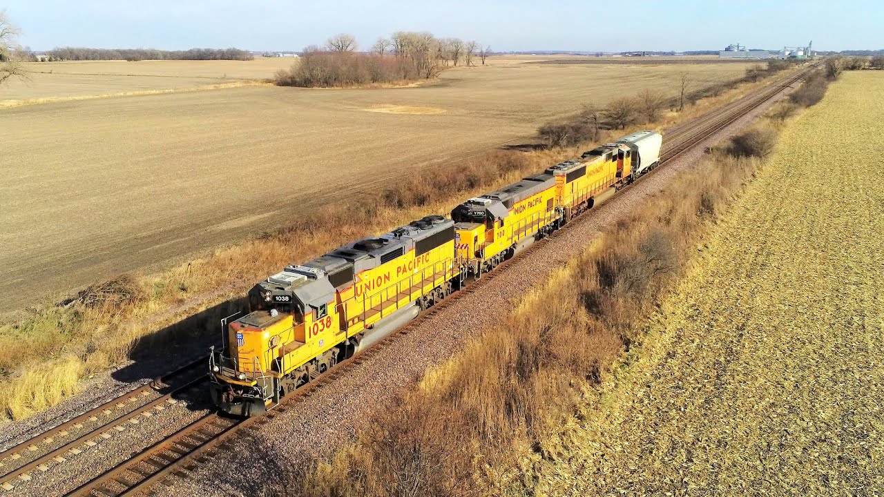 UP 1038 West - an EMD GP60 with Drone Views on 11-20-2020