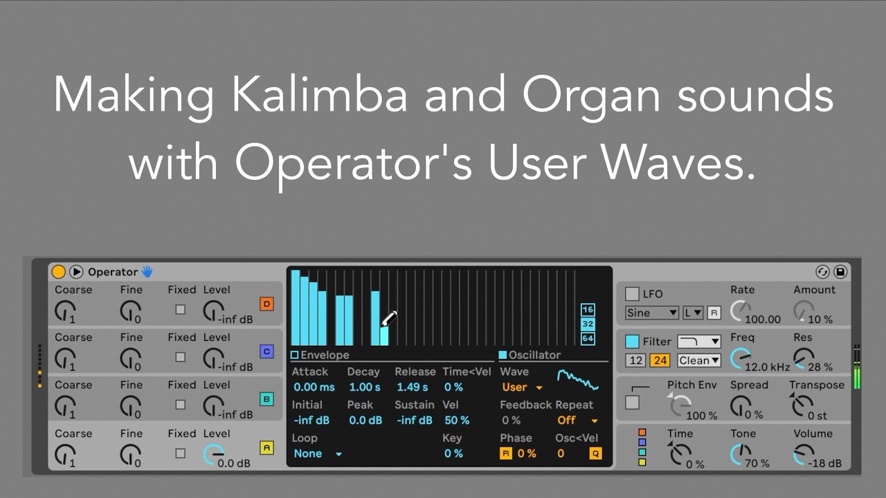 Making Kalimba and Organ sounds with Operator's User Waves