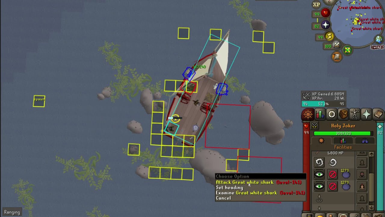 Sailing OSRS I Ship Combat - Great White Shark -3500 KC loot