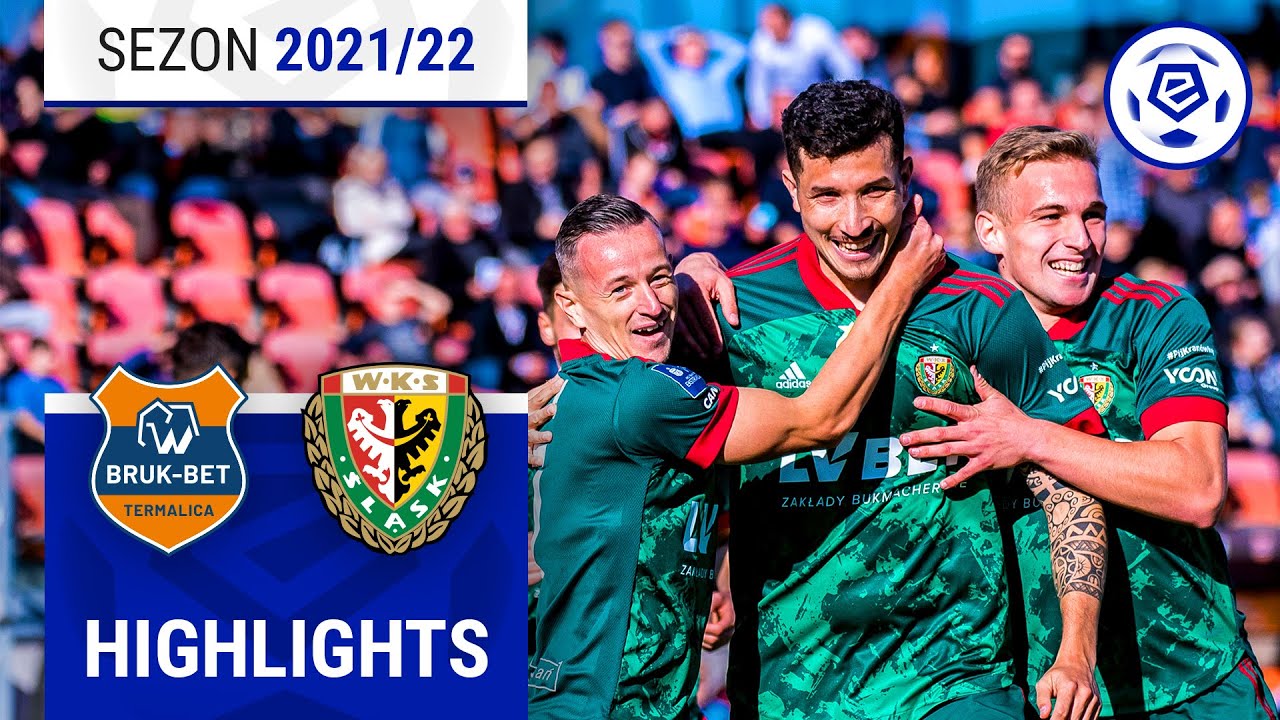 Bruk-Bet Termalica Nieciecza - Śląsk Wrocław 4:3 | SKRÓT | Ekstraklasa 2021/22 | 13. Kolejka