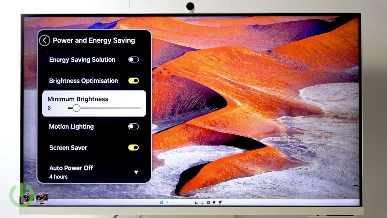 SAMSUNG SMART Monitor M8 &ndash; How to Enable or Disable Brightness Optimization