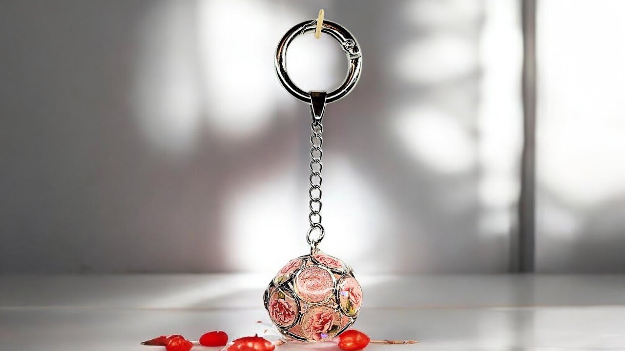 DIY UV resin rose bag charm