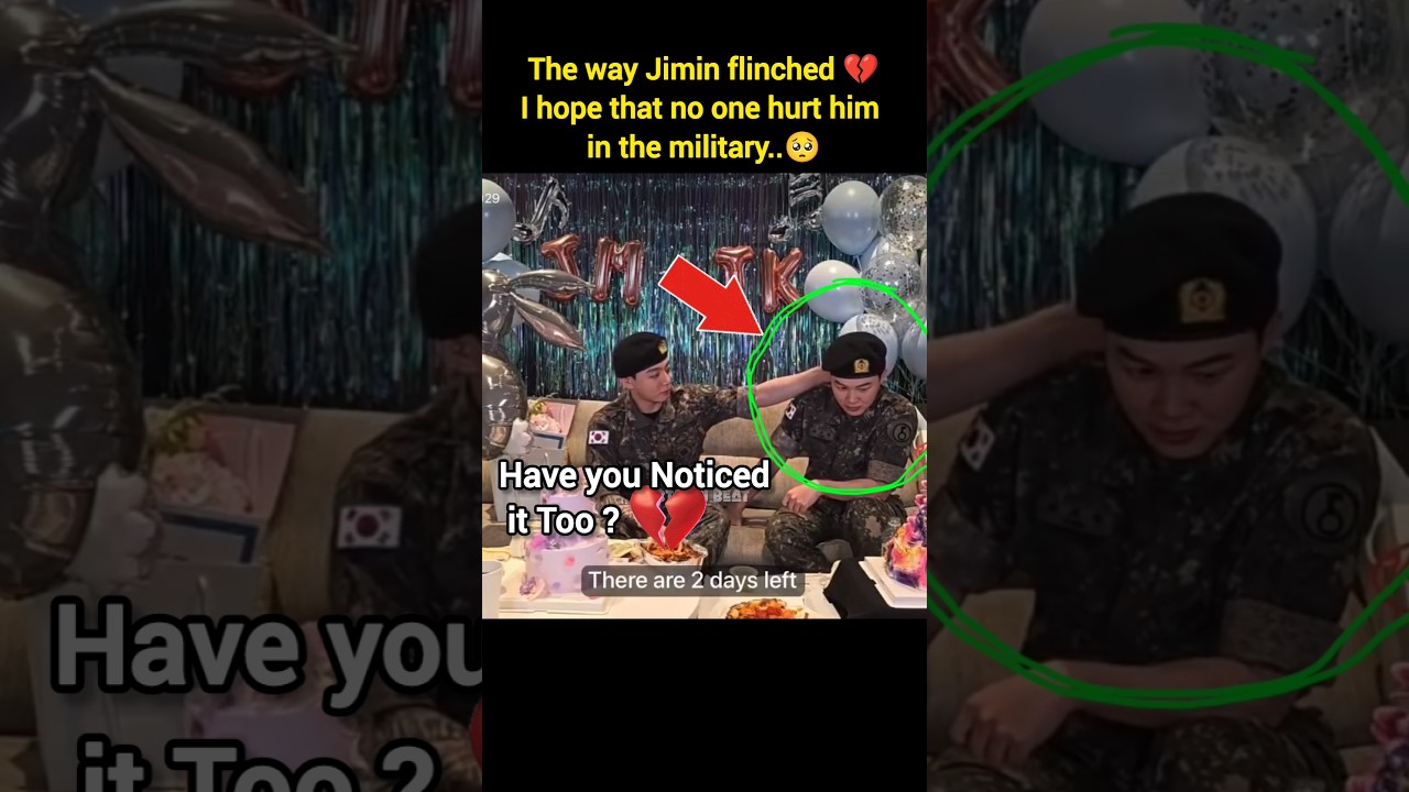 The way Jimin flinched.. I hope that no one hurt him in the military..💔🥺 #jimin #jungkook #fypviralシ