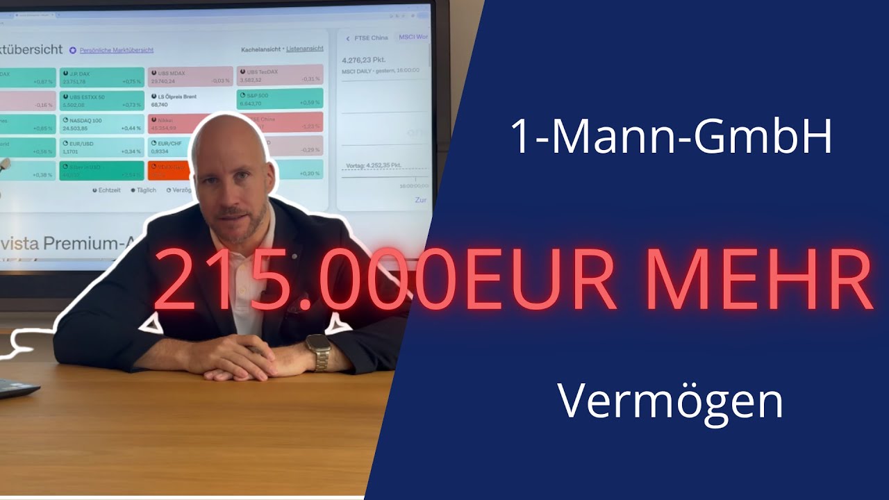 1-Mann-GmbH: 215.000 &euro; MEHR Verm&ouml;gen durch clevere Steuerplanung.