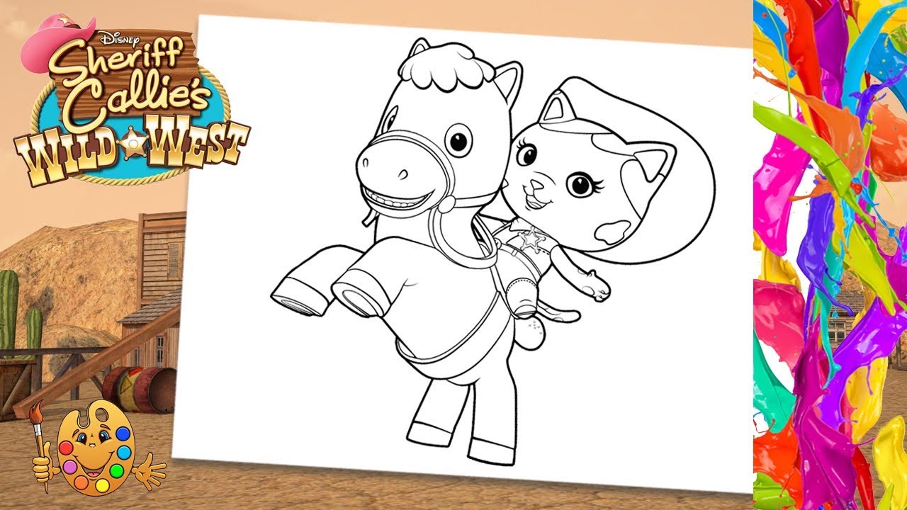 Coloring Sheriff Callie's Wild West  :  Sheriff Callie & Sparky | Coloring pages  | Coloring book |