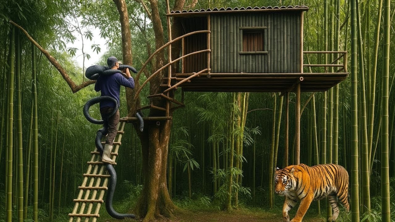 Survival: Building a Bamboo House to Stop Wild Animal Attacks