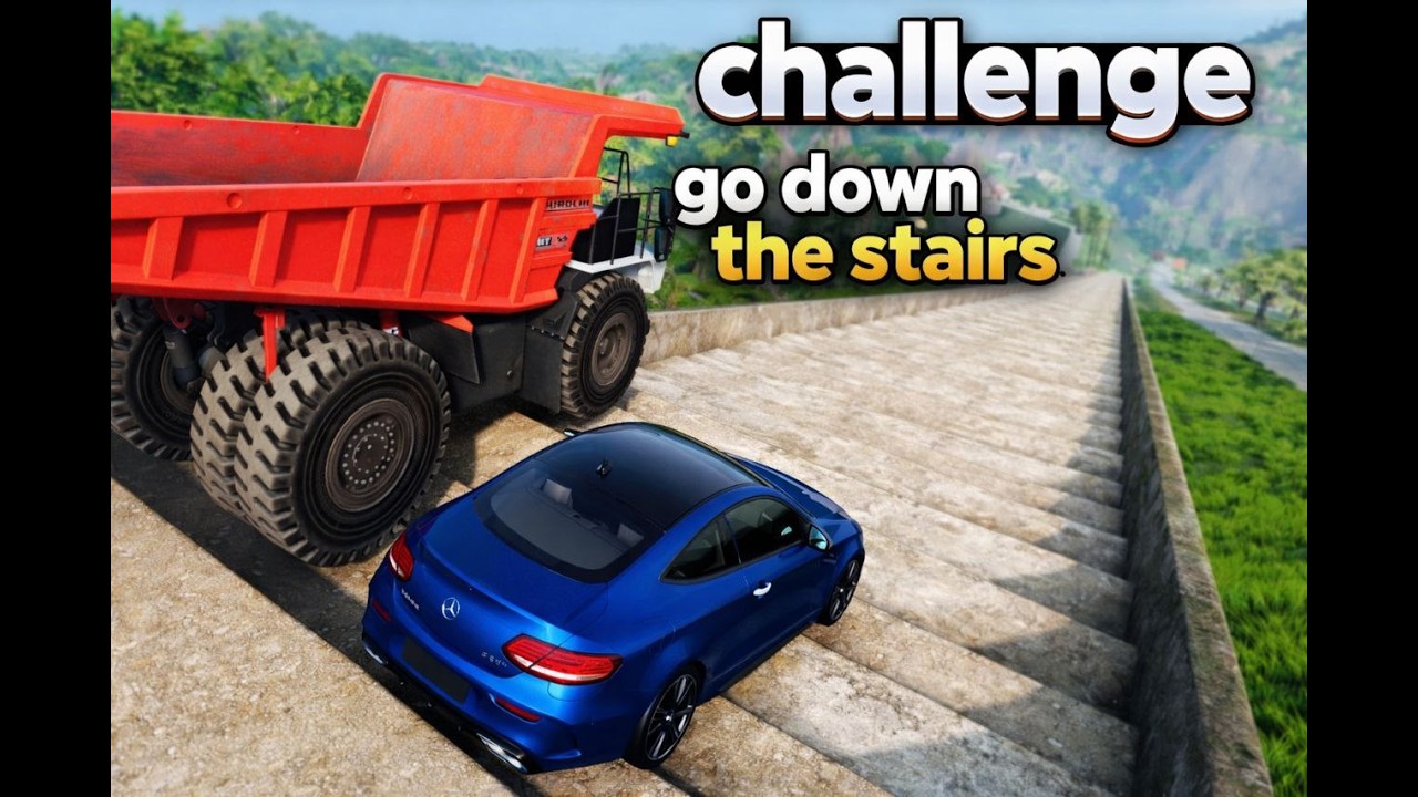 Cars vs Stairs - Challenge - Epic Crash | beamNG.drive