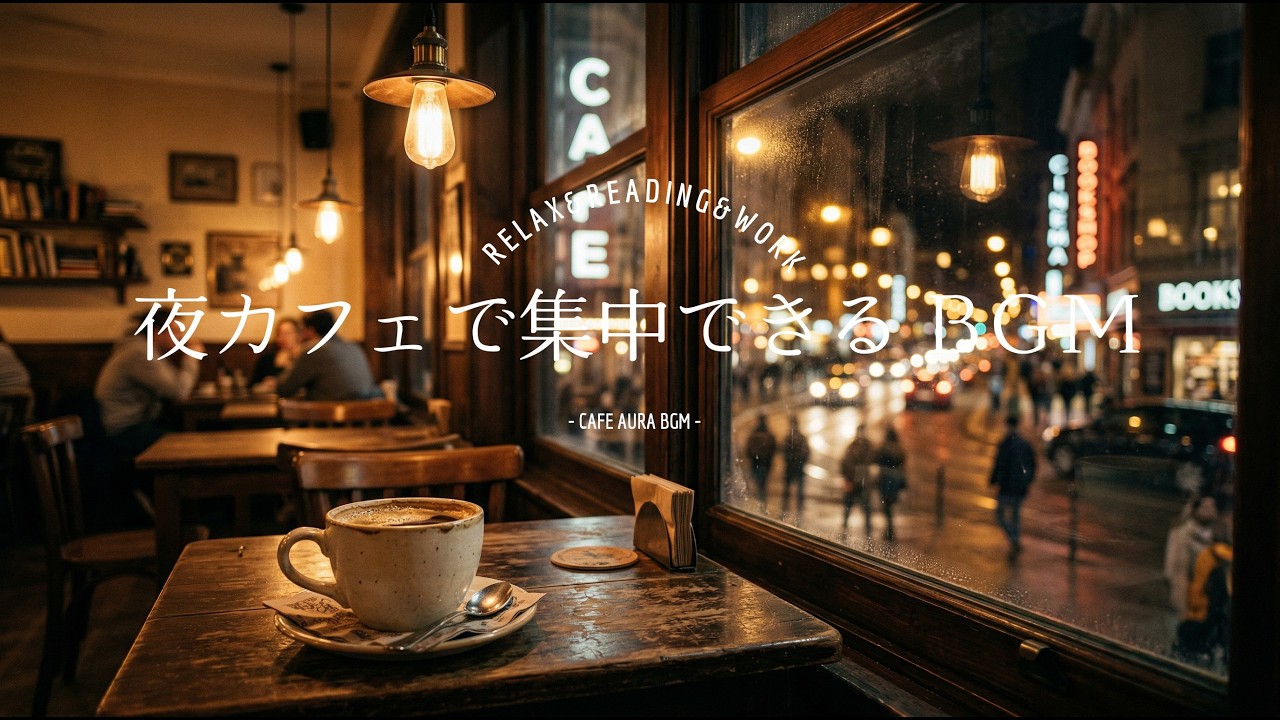 【夜CaféBGM】夜カフェで深く集中できるジャズBGM｜Retro Night Cafe Jazz for Focus & Study
