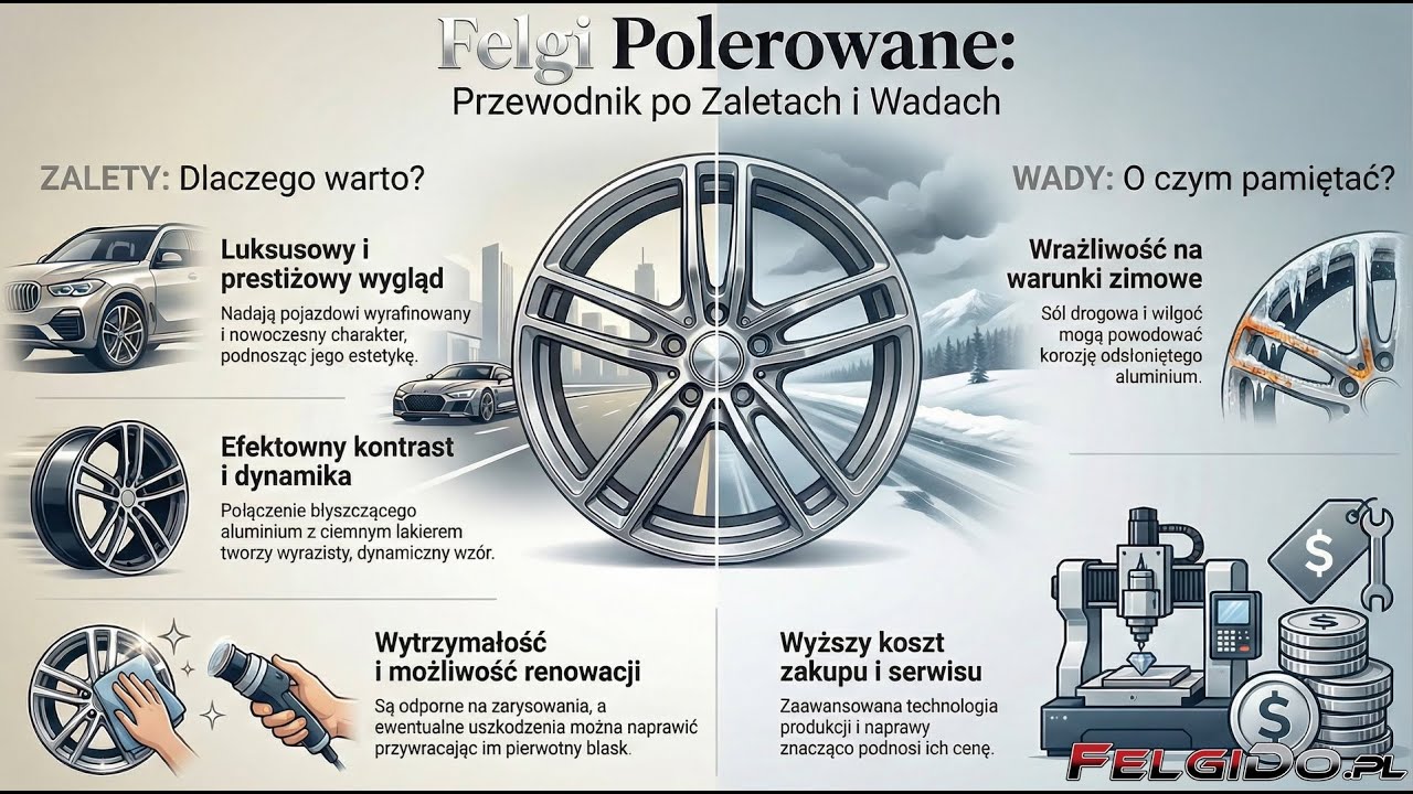 Felgi aluminiowe z polerowanym frontem – Jak powstają i dlaczego zima jest ich wrogiem?