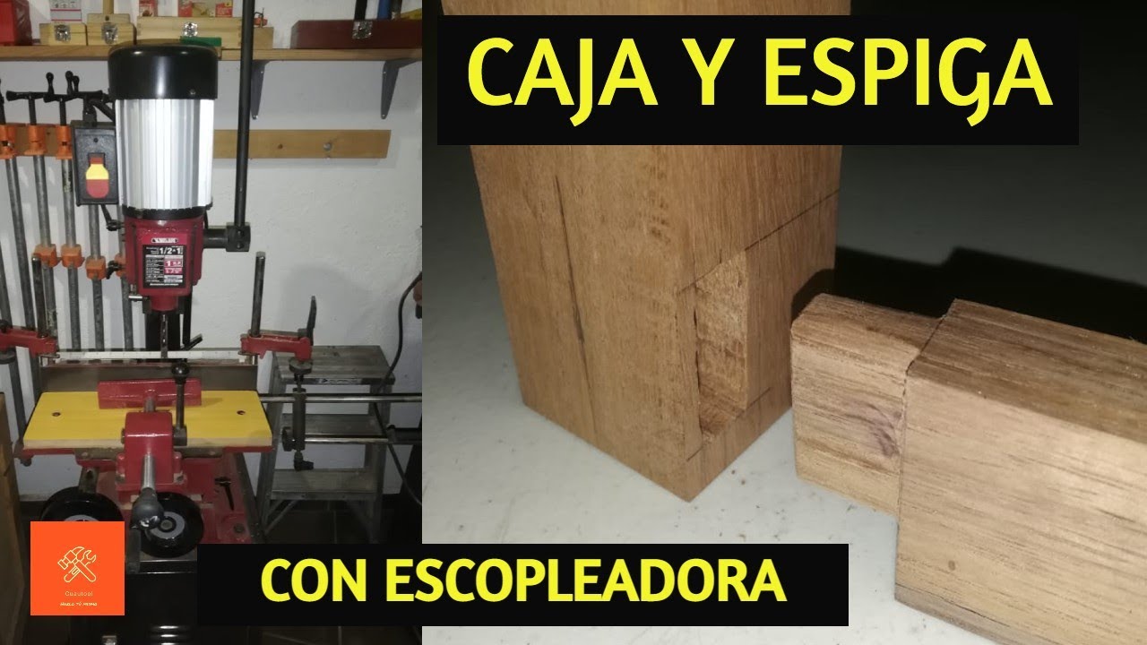 TUTORIAL DE CARPINTERIA, ensamble de caja y espiga hecho con escopleadora.
