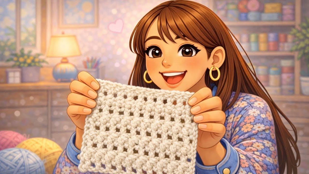 Precioso punto a crochet con solo dos vueltas