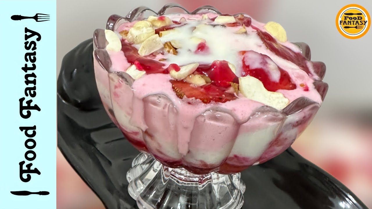 Ramzan special recipe 2023 | Strawberry Cream | Easy Strawberry cream recipe | Food Fantasy