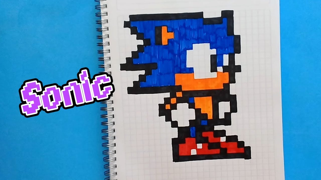 COMO DIBUJAR PIXEL ART SONIC - PIXELADOS