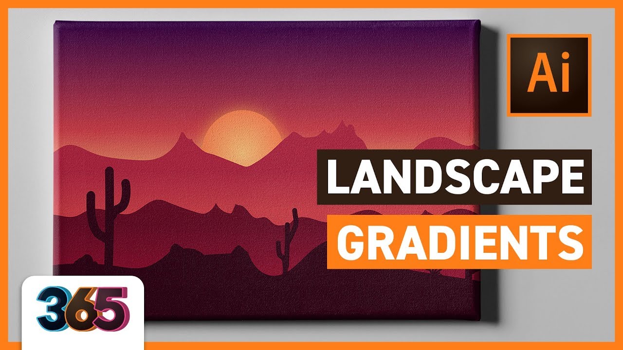 🏜 Landscape Gradients | Illustrator CC Tutorial #137/365