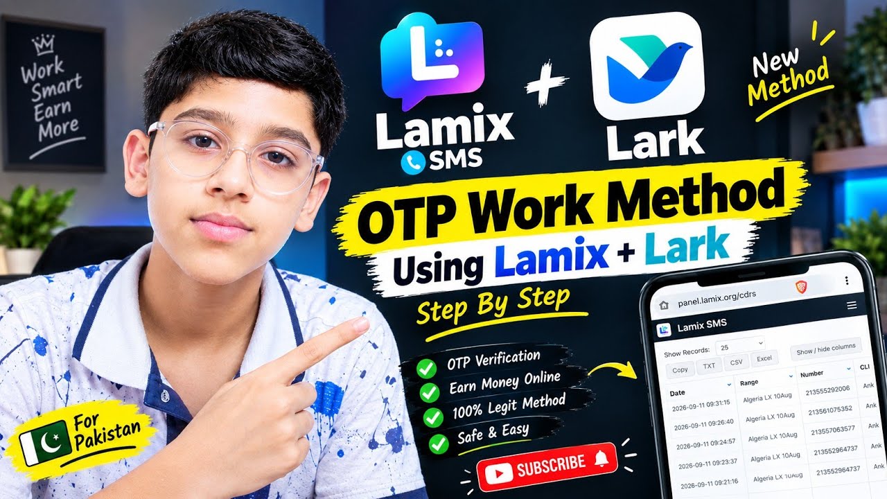 OTP Work New Method 🔥 | Lamix + Lark Step By Step