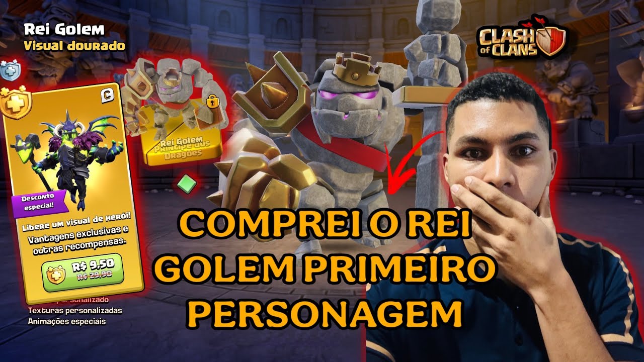 INCRÍVEL COMPREI O PRIMEIRO PERSONAGEM DO REI BÁRBARO ( CLASH OF CLANS ) 